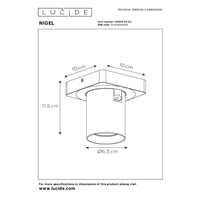 lafabryka.pl Plafon NIGEL - LED Dim to warm - GU10 - 1x5W 2200K/3000K - Matt Gold / Brass 09929/05/02 Lucide